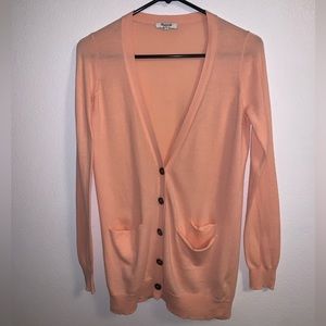Madewell Peach Cardigan 3 Pocket Size Small